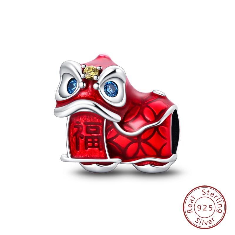 New Year Series Copper Lucky Cat God Of Wealth Lion Dance Koi Fish Charms Beads 3Mm Diy Jewelry Gifts