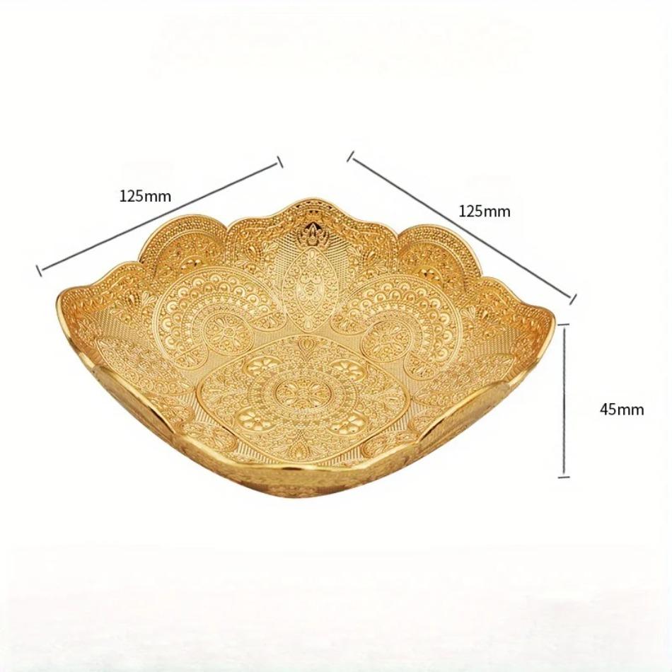 1 Pcs New European Metal Dish of Golden Fruit Bowl Hotel Service Kitchenware Dinnerware Use Trays Metal Swan Candy Fruit Plate