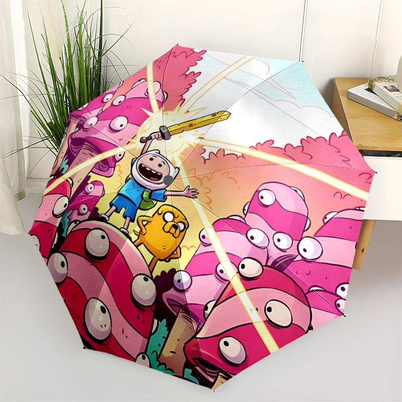 

1pc Adventure Time Finn and Jake Automatic Folding Umbrella - Sturdy 8-Rib Polyester Canopy,Sun-Defying Travel Companion yy251023129