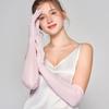 Yu Yue Mulberry Silk Sun Protection Arm Sleeves for Women - Long, Solid Color Driving Gloves