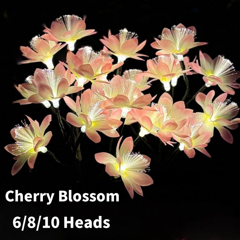 Solar 6Heads Camellia Flower Flower Solar Lights Outdoor Waterproof Fairy Atmosphere Night Light Outdoor Garden Decoration