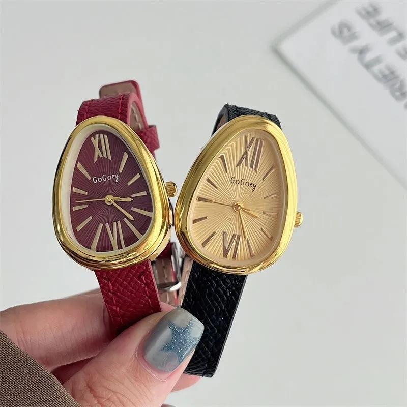 Fashion Brand Women Watch Snake Head Female Quartz Watches Luxury Gift Ladies Red Leather Strap Wristwatch Dropshipping Clock
