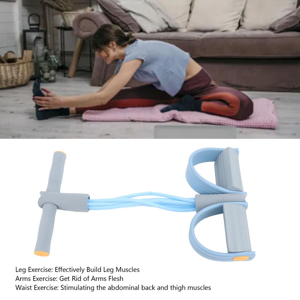 Multifunction Tension Rope 6 Tube Elastic Pedal Puller Resistance Band Fitness Equipment for Abdomen Waist Arm Leg Training