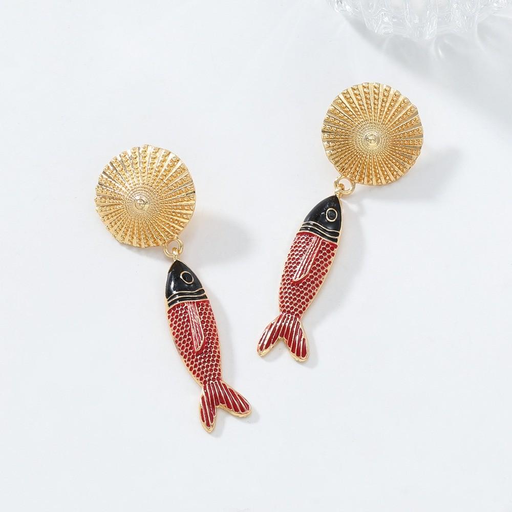 Pinkdudu Summer BOHO Ocean Shell Fish Zinc Alloy Earrings Trendy Drop Earrings Women Jewelry PD2250
