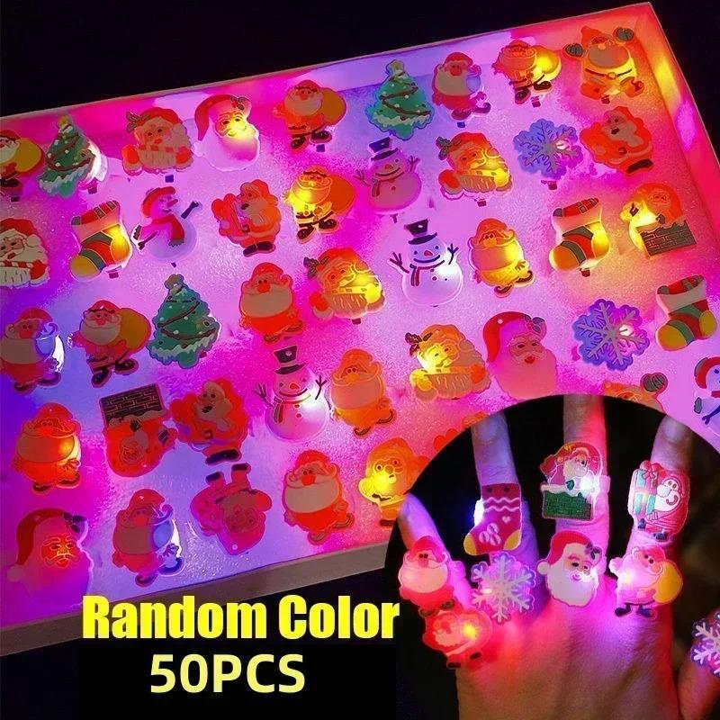 1/50/100 STÜCKE Weihnachten LED Ring Leuchtend Blinkende Fingerringe Leuchtende Magische Ringe Weihnachtsfeier Gastgeschenke Leuchtende Ringe Weihnachtsgeschenke