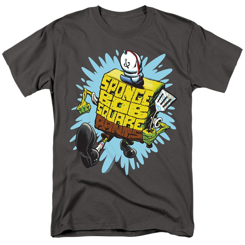 Spongebob SquarePants Letter Spongebob Adult Men T-Shirt XXL