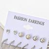 12 Pieces Women Creative Fashion Versatile Temperament European And American Alloy Earrings Exquisite copper Star Earring Set