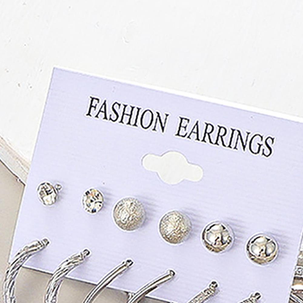 12 Pieces Women Creative Fashion Versatile Temperament European And American Alloy Earrings Exquisite copper Star Earring Set