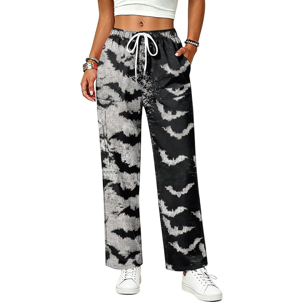 Women's Drawstring Elastic Waist Casual Pants with Pockets Color for Everyday Wear