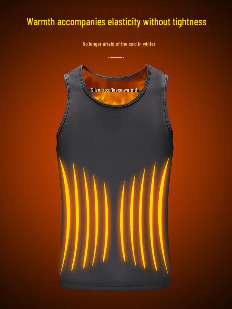 Men's Fleece-Lined Thermal Vest - Sleeveless Winter Layer