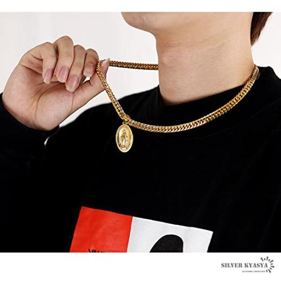 Cut Double Kihei Necklace 18k GP Miraculous Medal Necklace Gold 18K Finish Virgin Medal Pendant HIPHOP B Series 50cm 60cm Exclusive BOX Included