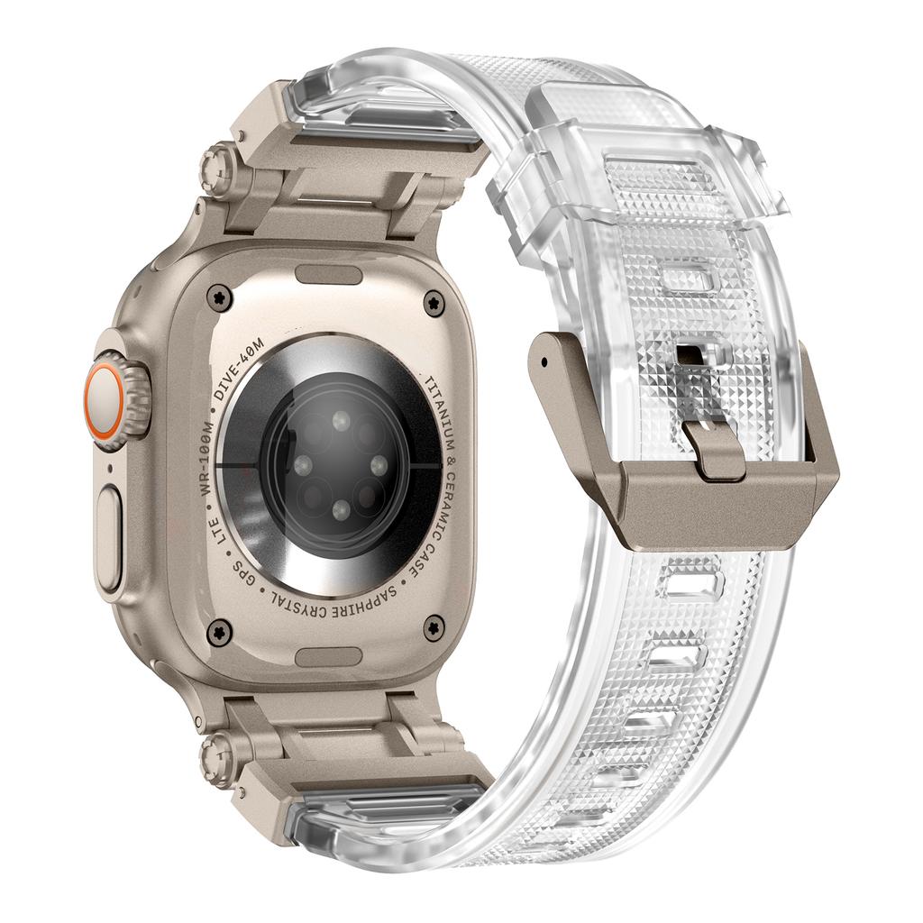 Silicone Transparent Strap For Apple Watch Ultra 2 49mm Series 9 8 7 45mm Soft Rubber Band For iWatch 6 5 4 Se 42mm 44mm Correa