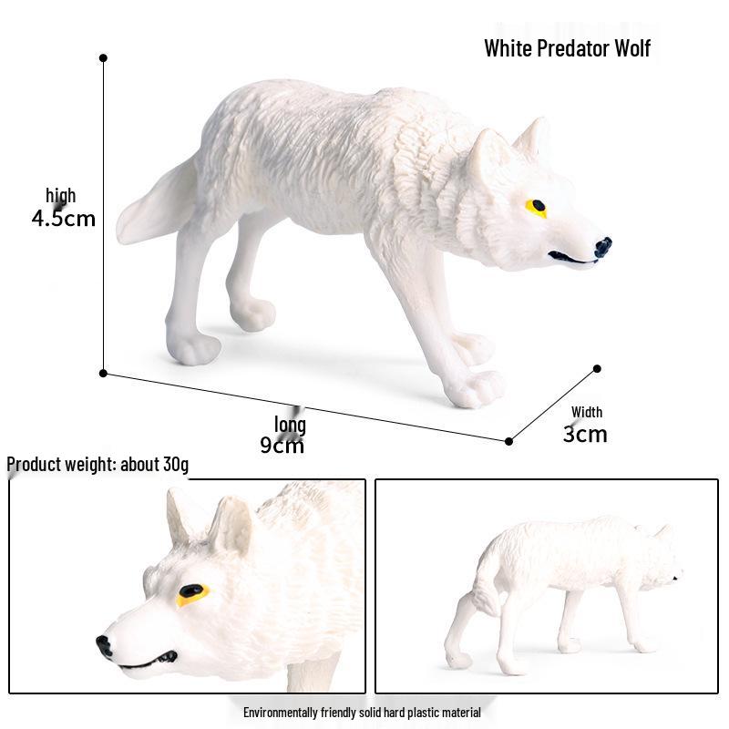 Children s Cognitive Solid Wolf Ornament - Realistic Tilting Head White & Gray Wolf Toy Model