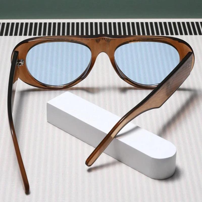 Fashion New Retro Oval Large Frame Sunglasses Fashion Accessories Minimalist Design  UV Resistant Sunglasses Female