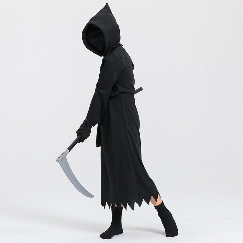 Costume di Halloween per Bambini Vestito Falciatore Mortale Con Occhiali Luminosi Cosplay Performance sul Palco