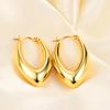 Retro V-Shaped Stainless Steel Hoop Earrings