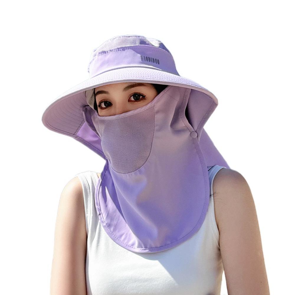 Neckline Mask Women Sun Hat Sun Protection Sunscreen Bucket Hat Fashion Cover Face Cap  Climbing