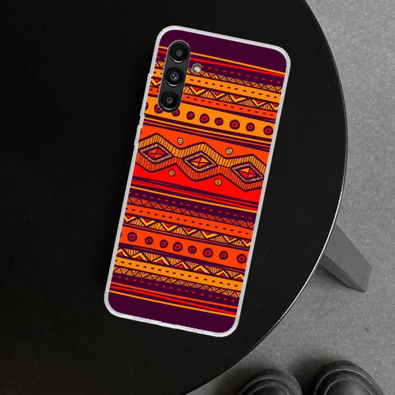 African Style Fabric Pattern Phone Case Cover for Samsung Galaxy A17 A16 A26 A36 A56 A57 A37 A15 A25 A35 A55 A14 A24 A34 A54 A13