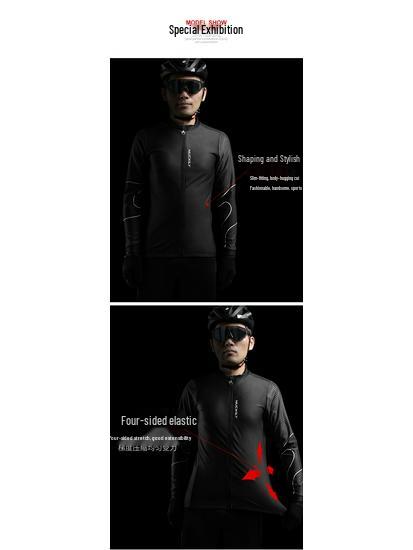 Nuckily Men's Fleece Cycling Suit - Long Sleeve Winter Set for Warmth and Cold Protection