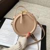 Dámska crossbody taška z PU kože monochromatická okrúhla malá taška dizajnérske tašky dámska taška cez rameno