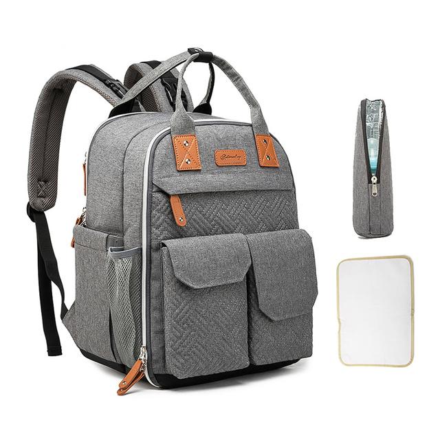 

Putybudy Многофункциональный рюкзак для детских подгузников Большая вместимость Сумка для хранения Рюкзаки для беременных Кроватка для новорожденных Сумка для мамы серый