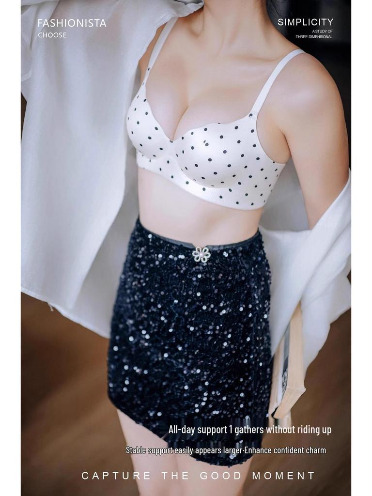 Original Seamless Gathered Thick-Cup Bra for Women