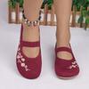 Mom Shoes Summer Hollow Mesh Shoes Middle Old One Pedal Casual Flying Weaving Embroidered Shoes 36-44 Large Size