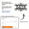 Metal Address Sign House Number Plate Handmade Elegant Home Decor Housewarming Gift