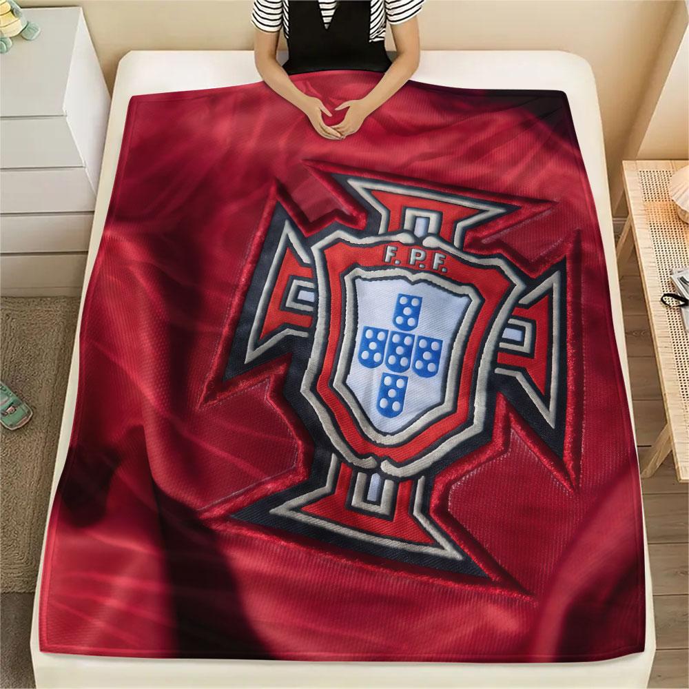 1PC Portugal National Football Team Patterned Flannel Blanket Suitable For All Seasons for Home Decor Warmth and Comfort Gifts Holiday Present