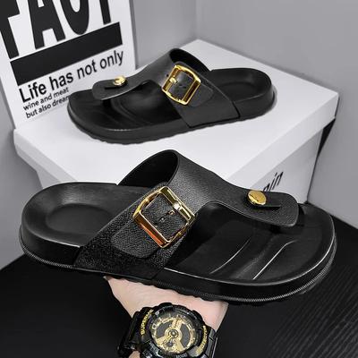 Fashion Summer Men Flip Flops Soft Sole EVA Beach Slippers for Men Outdoor Platform Casual Shoes Home Non-slip Bathroom Slides Shoes
