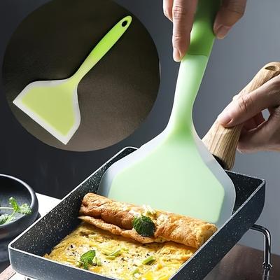 Silicone Spatula For Non Stick Pan, Iron Plate, For Barbecue Steak, Wide Mouthed Pizza Frying And Grilling Cooking Spatula, Hand Grabbing Pancake Tool