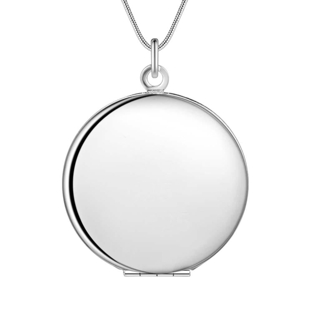 Wholesale 925 Sterling Silver Necklace Pendant Circle Photo Frame High Quality For Women Luxury Wedding Engagement Jewelry