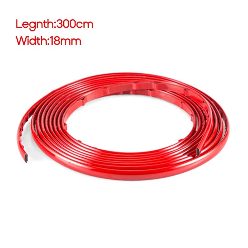 3M /5M DIY Car Bumper Self-adhesive Red Decorative Strip Thickened PVC Material To Prevent Body Scratches Decorate Car