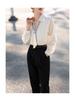 French Ribbon Satin Long Sleeve Women's Shirt - 2026 Spring Professional Style