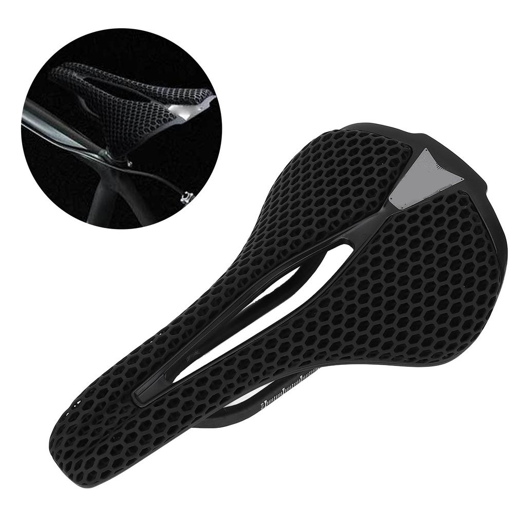 3D Printed Bike Saddle Hollow Breathable Lightweight Cycling Seat Cushion Shock Absorbing for Road Mountain Bikes