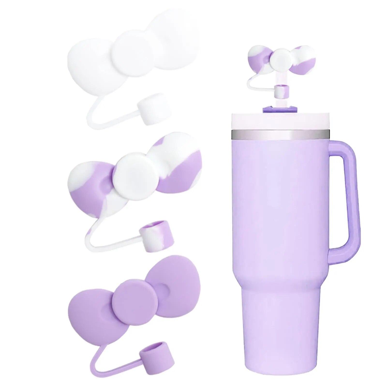 

Милые крышки-бантики для соломинок, совместимые с чашками-стаканами объемом 30 и 40 унций, многоразовые милые крышки-соломинки для защиты 3PCS E