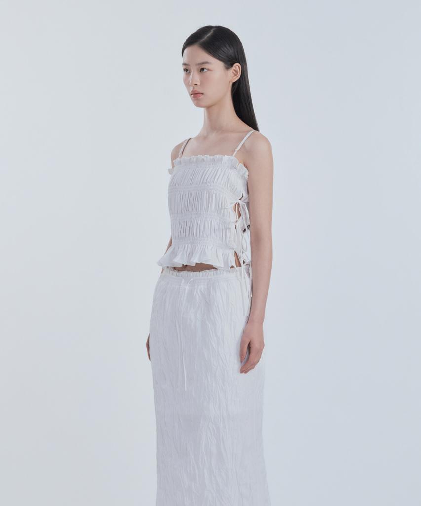 Mausolleum Marae Smocked Waist Skirt - White