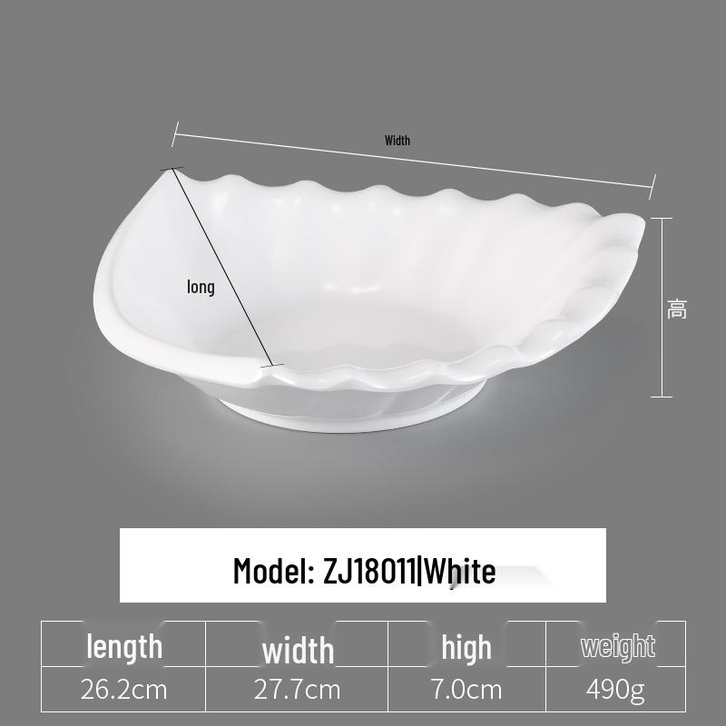 Irregular Shaped White Melamine Plates for Hotel & Restaurant - Porcelain Imitation Cold Dish Saucers