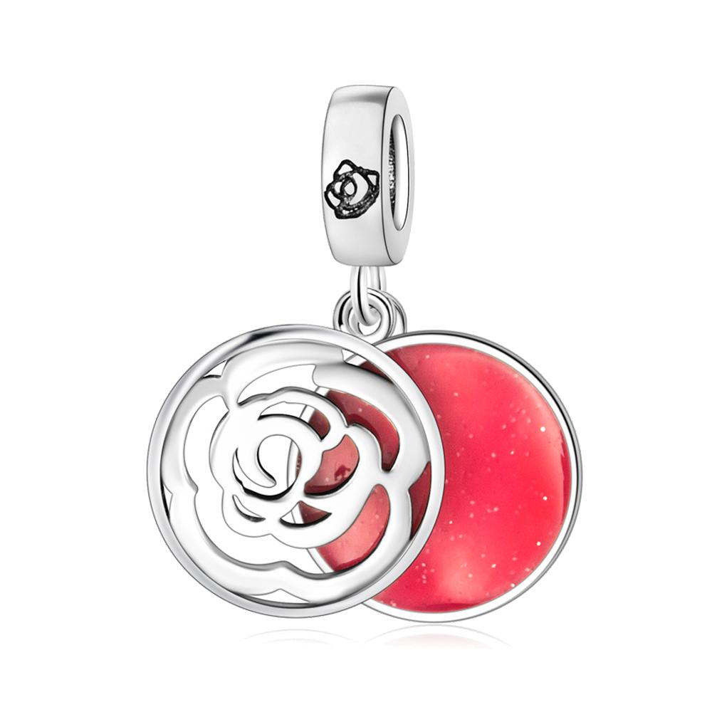 Red Series 925  Silver Camera Apple Heart-Shaped Koi Firecracker God Wealth Charm Fit DIY Bracelet Necklace Party Gifts