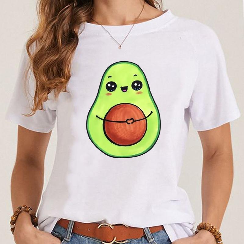 Sommer Niedliches Muster T-Shirt Druck Damen Frauen T-Top Lässig Kurzärmelig Damenmode T-Shirt