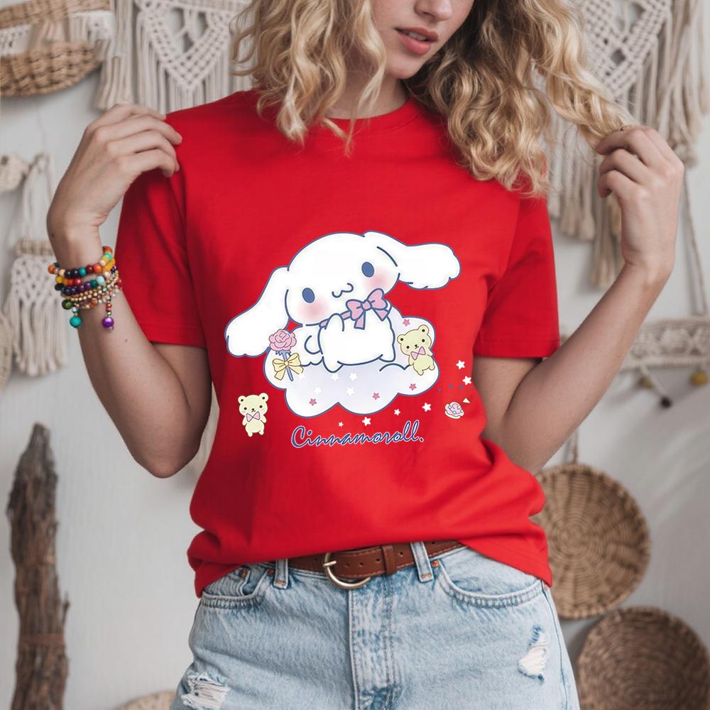 

Cinnamoroll Cloudy Sweet Dream Print T Shirt Women Summer Casual Cotton Tee Daily Comfort 2026 Summer S