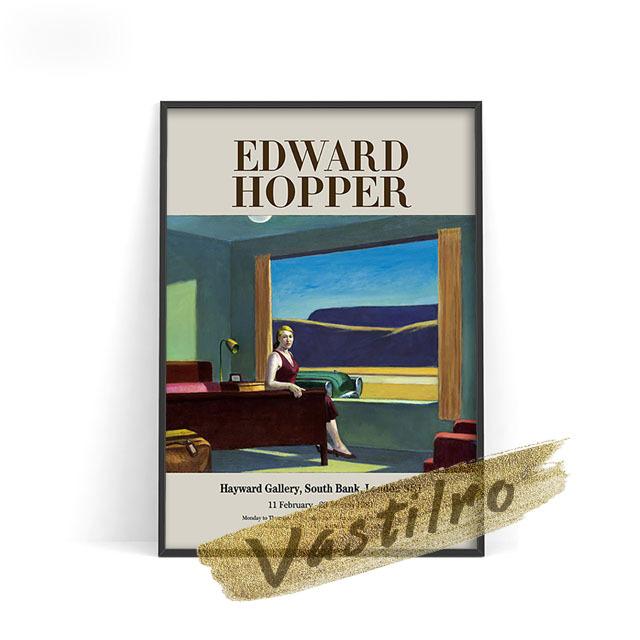 

Выставка Эдварда Хоппера, музейный плакат «Ночной ястреб», ретро настенная живопись маслом «Morning Post», новости Нью-Йорка 21cm×30cm NoFrame