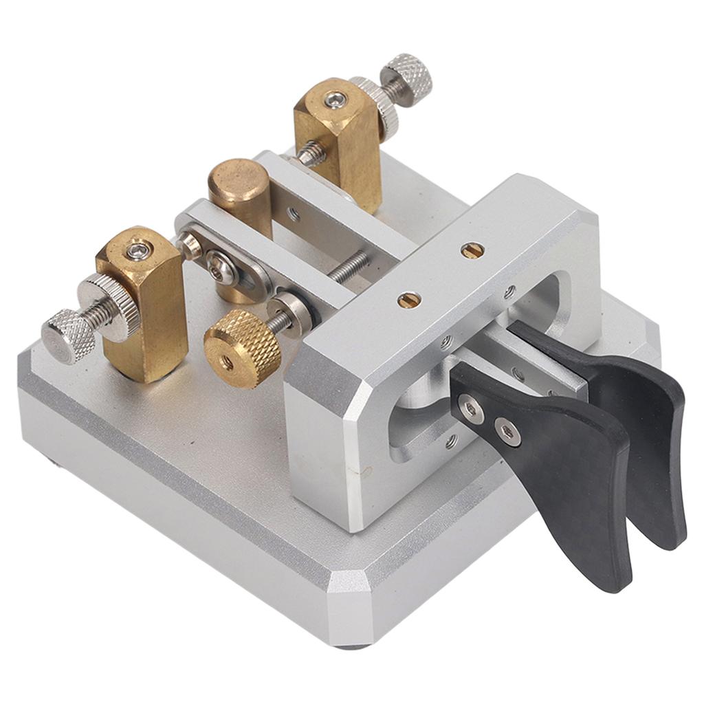 Morse Code Key Double Paddle Automatic CW Shortwave Telegram Tapper for Training Silver