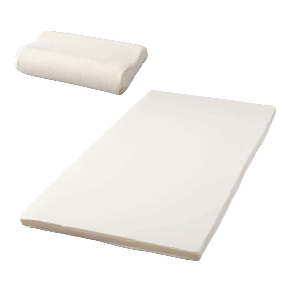 

Iris Plaza Single Memory Foam Breathable Memory Foam Pillow Washable 2 Covers Reversible Ivory [Mattress + Pillow] Non-stuffy KTT-SET