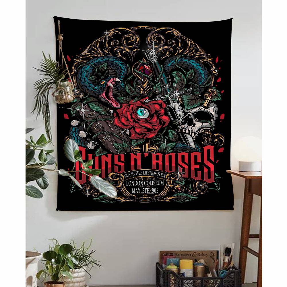 Cool Band GGuns N Roses Hanging Bohemian Tapestry Bohemian Wall Tapestries Mandala Kawaii Room Decor