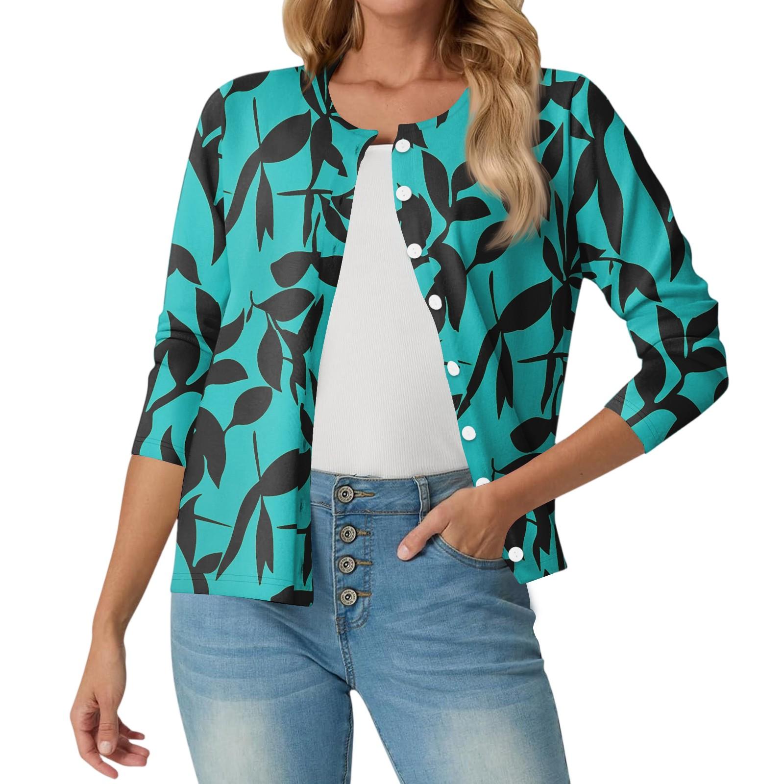 

Женский модный, повседневный, удобный кардиган с цветочным принтом M