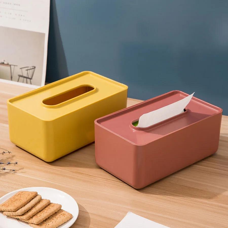 Multi-color Tissue Box Living Room Desktop Storage Ornaments Simple Napkin Box Desktop Tissue Storage Box Home Decorative