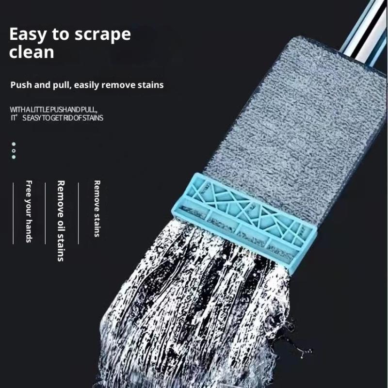 Flat Floor Mop Squeeze Mop Hand Free Wringing Floor Cleaning Mop Microfiber Pads Lazy Mop Wet Or Dry Usage Home Cleaning Tool