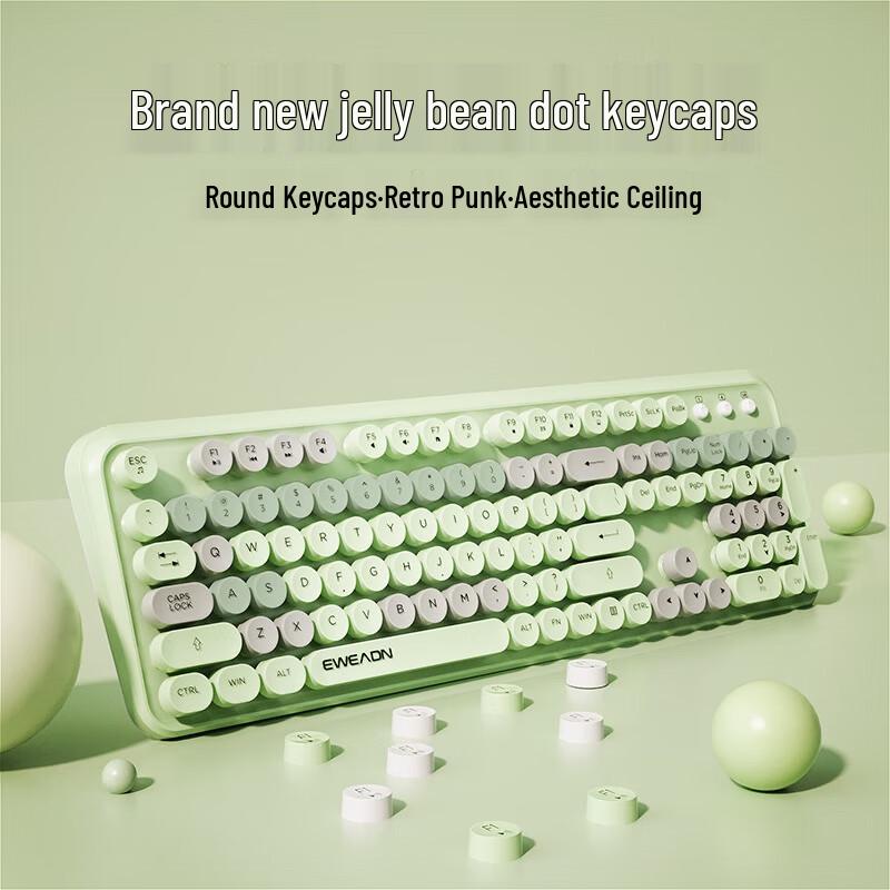 EWEADN V96 Retro Wireless Membrane Keyboard