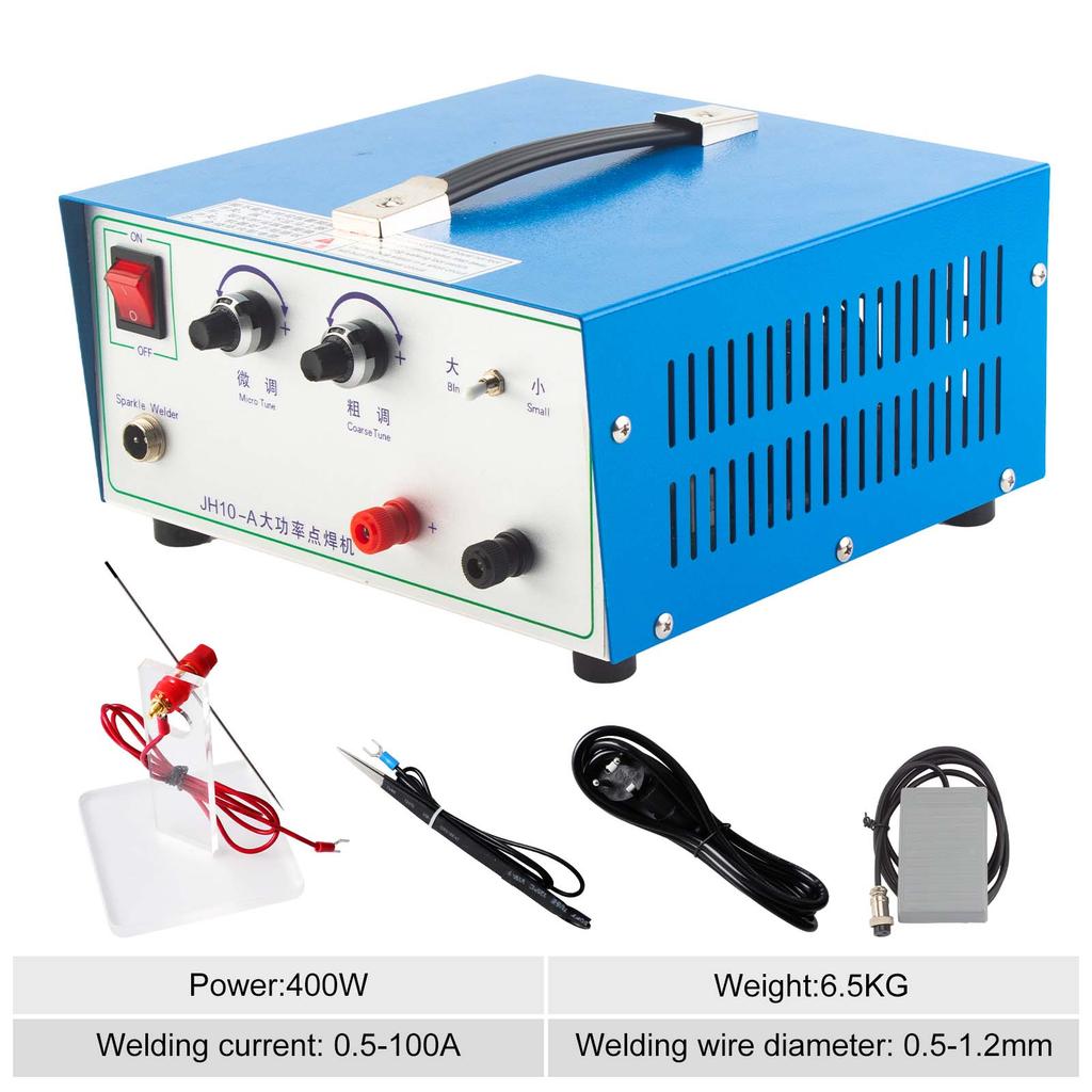 New Blue Jewelry Repair Tool Kit, 50A/80A/100A Optional, Joining Tool with Foot Pedal for Gold & Silver, 0.5-1.2mm Metal Wires
